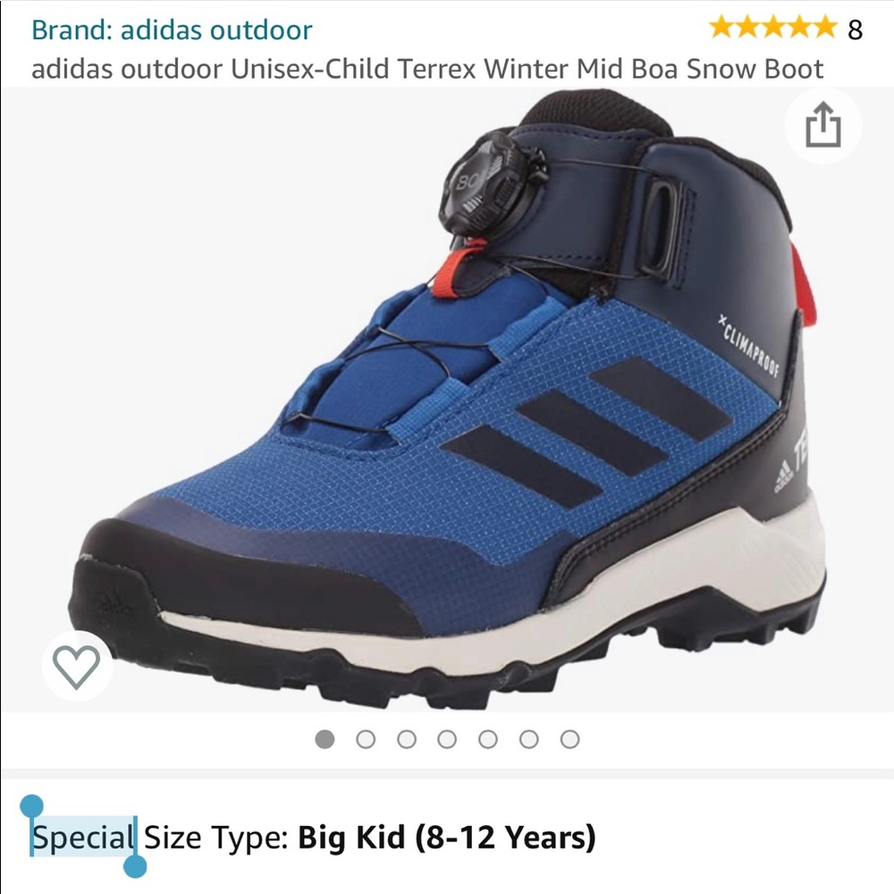 Boys Adidas Terrex Winter Boots. Size 6 NIB